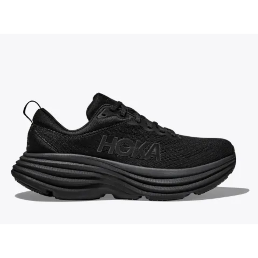 HOKA Womens Size 7.5 Black Running Shoes Bondi 8 Athletic Sneakers P1-4